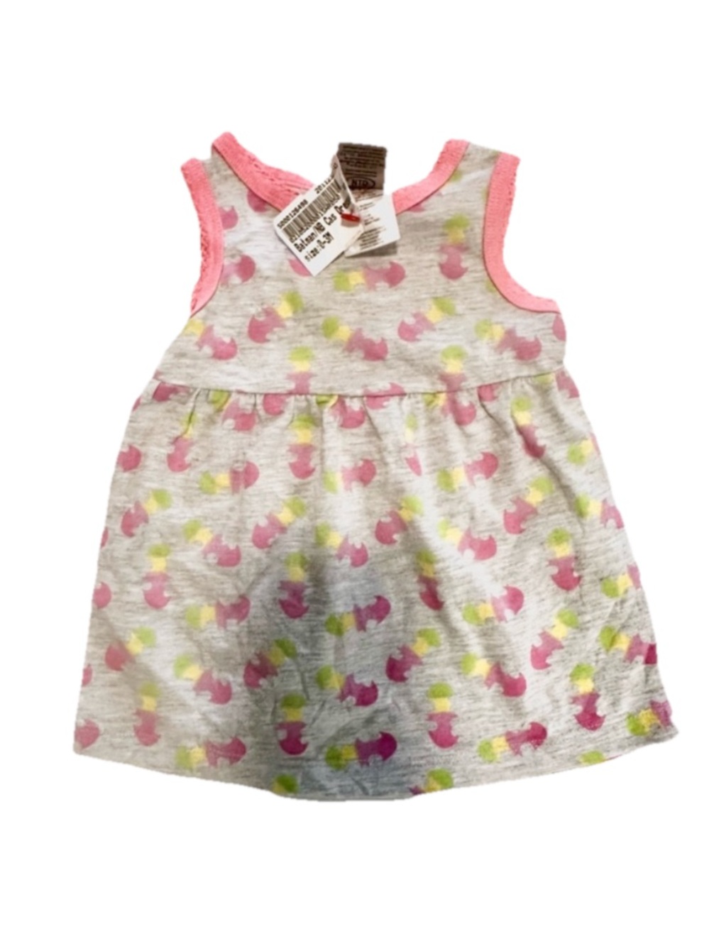 DC Kids Sleeveless Dress in Gray, Pink & Yellow